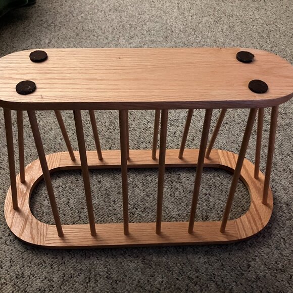 Vintage Dolphin Spindle MAGAZINE HOLDER -Natural 21.5" X 9" X 12" - Picture 2 of 7